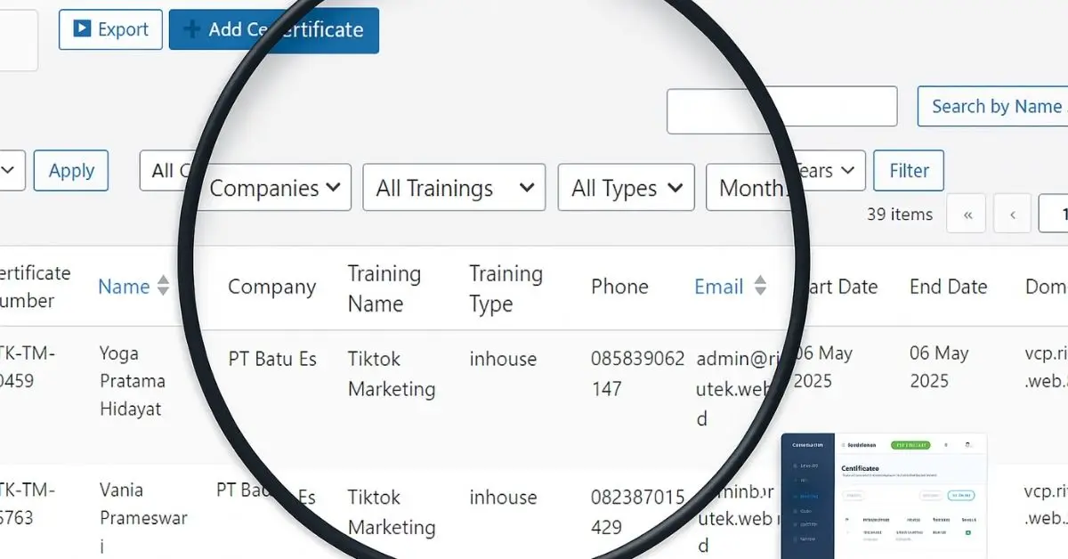 dashboard validate certificate pro